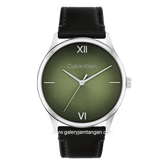 CALVIN KLEIN 25200454 Black Dial Green Leather Strap